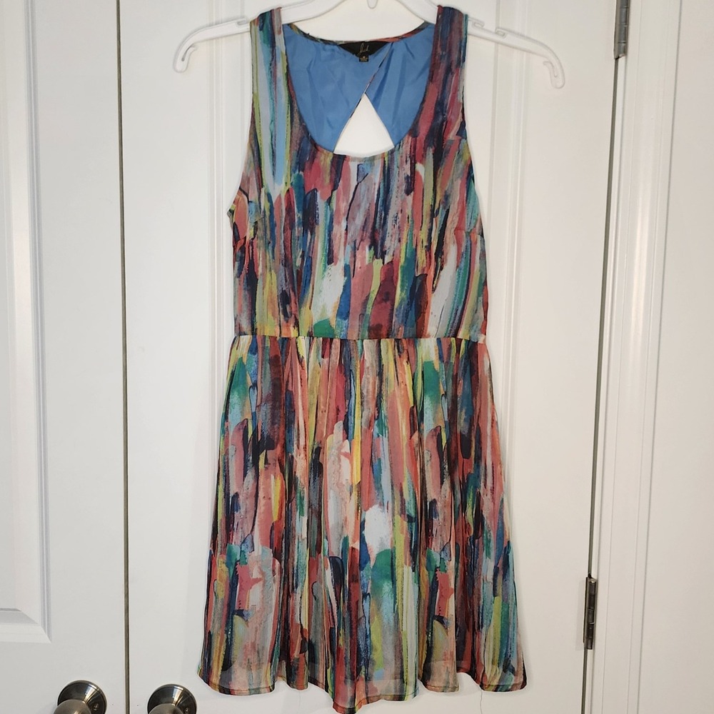Jack. Colorful Sleeveless Dress Abstract Print Mini Dress Size 0